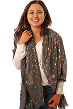 Load image into Gallery viewer, Women's Grey & Copper Stars Scarf