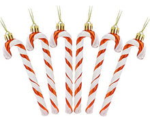 Load image into Gallery viewer, Copper & White Glitter Candy Canes | Christmas Tree Decorations | Pack of 6 | Christmas Concepts®