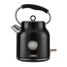 Load image into Gallery viewer, Tower | Black & Copper | Traditional Kettle With Temperature Dial | 1.7 Litre | 3000W | Bottega