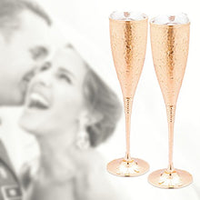 Load image into Gallery viewer, Hammered Copper Champagne Flutes | Set Of 2
