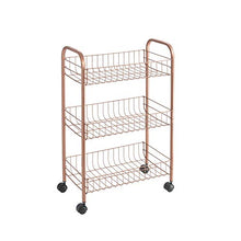 Load image into Gallery viewer, Copper | Metaltex 'Lugano' | 3-Tier Rolling Cart | Polytherm | 41 x 23 x 63 cm