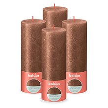 Load image into Gallery viewer, Copper | Rustic Pillar Candle | 19cm | Pack 4 | Non Drip | Non Scented Candles | Bolsius
