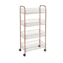 Load image into Gallery viewer, Metaltex | Ascona | Copper | 4-Tier Rolling Cart | Steel | 42 x 23 x 84 cm