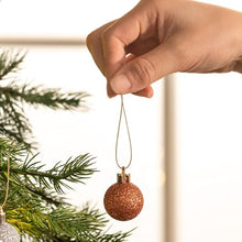 Load image into Gallery viewer, Glittery Copper Coloured Baubles | Mini Version