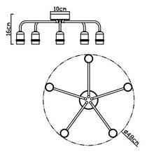 Load image into Gallery viewer, Industrial Style 5 Arm Black & Copper Ceiling Light | Harper Living