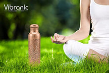 Load image into Gallery viewer, VIBRANIC Copper Water Bottle 34oz Dark Embossed Leak Proof, Ayurvedic Pure Copper Bottle