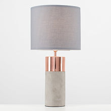 Load image into Gallery viewer, Copper, Grey Stone / Cement Table Lamp