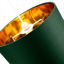 Load image into Gallery viewer, Striking Copper & Forest Green Drum Light Shade