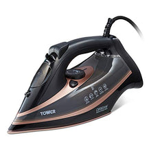 Load image into Gallery viewer, Tower | T22013 | CeraGlide Steam Iron | Rose Gold/ Copper and Black | Ceramic Sole Plate | 3000 W