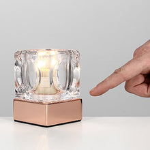 Load image into Gallery viewer, Glass Ice Cube With Copper Base Table Lamp