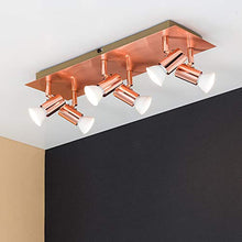 Load image into Gallery viewer, Copper Effect Ceiling Light | 6 Way Spotlights