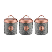 Load image into Gallery viewer, Set Of 3 Copper & Grey Storage Canisters