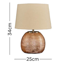Load image into Gallery viewer, Copper Table Lamp Base With Cream Shade