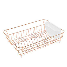 Load image into Gallery viewer, Copper Dish Drainer With A Cutlery Basket