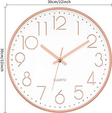 Load image into Gallery viewer, Copper Wall Clock | Rose Gold | Silent, Non Ticking
