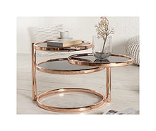 Load image into Gallery viewer, Round Copper & Black Mirrored Coffee Table