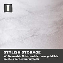 Load image into Gallery viewer, Tower | White Marble & Copper- Rose Gold | Set Of 3 Storage Canisters | Coffee/Sugar/Tea