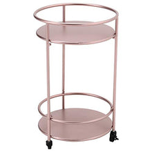 Load image into Gallery viewer, Copper Rose Gold Trolley | Round 2 Tier Rolling Cart | Durable Serving Drinks