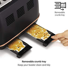 Load image into Gallery viewer, Removeable Crumb Trays For Ease Of Cleaning | Copper Toaster