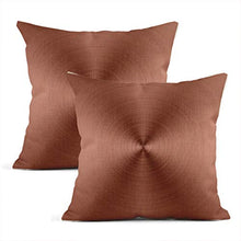 Load image into Gallery viewer, Set Of 2 Cushion Covers | Copper, Bronze | Linen | 16x16 Inches