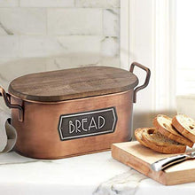 Load image into Gallery viewer, Kitchen Bread Bin | Copper With Wooden Lid