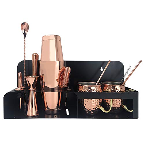 Copper Cocktail Shaker Set, 14-Pieces, Bartender Kit