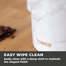 Load image into Gallery viewer, Wipe Clean Set Of 3 White Marble & Copper Canisters