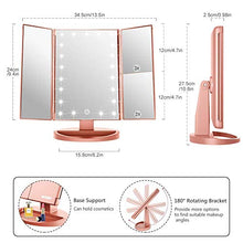 Load image into Gallery viewer, LED Copper Mae-Up Mirror | Rotating | Illuminating