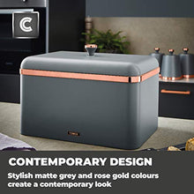 Load image into Gallery viewer, Stylish Copper & Grey Bread Bin