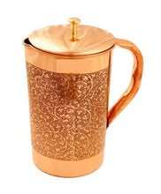 Load image into Gallery viewer, Pure Copper Embossed Water Jug | Pitcher | 1500 ML | Ratna