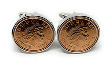 Load image into Gallery viewer, 7th Copper Wedding Anniversary Gift | 2014 Coin Cufflinks | Present For Him