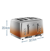 Load image into Gallery viewer, 4 Slice Copper Toaster | Russell Hobbs | Stainless Steel