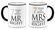 Load image into Gallery viewer, Mr & Mrs Always Right Novelty Gift Mugs | 7th Wedding Anniversary | Copper