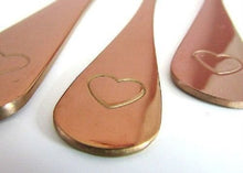 Load image into Gallery viewer, Copper Cutlery With Heart Shaped Etched Shape On Handle