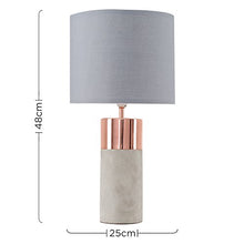Load image into Gallery viewer, Modern Copper & Grey Stone/ Cement Table Lamp