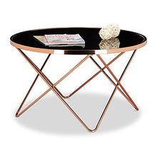 Load image into Gallery viewer, Copper & Black Glass Coffee Tables | Circular