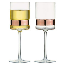 Load image into Gallery viewer, Decorative Set Of 2 Wine Glasses | Copper & Glass | Gift Set | 350ml