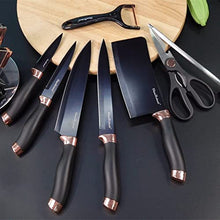 Load image into Gallery viewer, Contemporary Copper & Black Knife Set