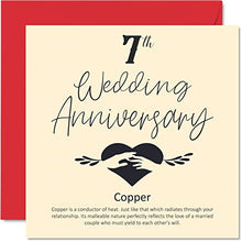 Load image into Gallery viewer, 7th Wedding Anniversary Card | Copper | Greeting Cards