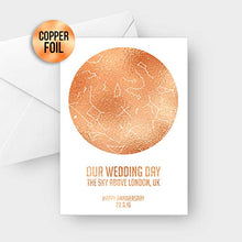 Load image into Gallery viewer, Copper Foil Wedding Anniversary Card