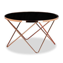 Load image into Gallery viewer, Copper & Black Glass Coffee Tables | Round