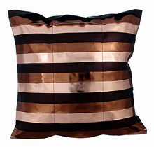 Load image into Gallery viewer, Copper Cushion Cover | Metallic, Leather Stripes | 40 x 40cm