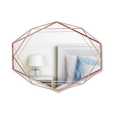Load image into Gallery viewer, Copper Geometric Shaped Oval Mirror | Umbra | Wall Decor | 22 x 17 Inch | Modern