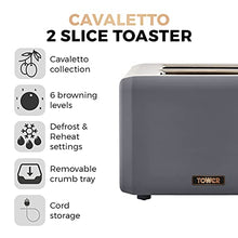 Load image into Gallery viewer, 2 Slice Toaster | Grey & Copper | Tower | Cavaletto Collection
