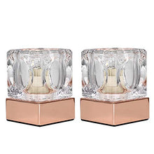 Load image into Gallery viewer, Modern Glass Ice Cube Touch Table Lamps With A Copper Base | Pair