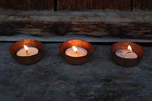 Load image into Gallery viewer, Set Of 3 Handmade Copper Candle Bowls