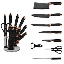 Load image into Gallery viewer, Black & Copper Knife Set | Kitchen Chef Knives
