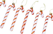 Load image into Gallery viewer, Stripy Copper & White Candy Cane Christmas Decorations
