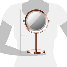 Load image into Gallery viewer, Shiny Copper LED Illuminated Make Up Mirror