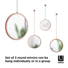 Load image into Gallery viewer, Umbra Decorative Set Of 3 Copper Mirrors | Circular